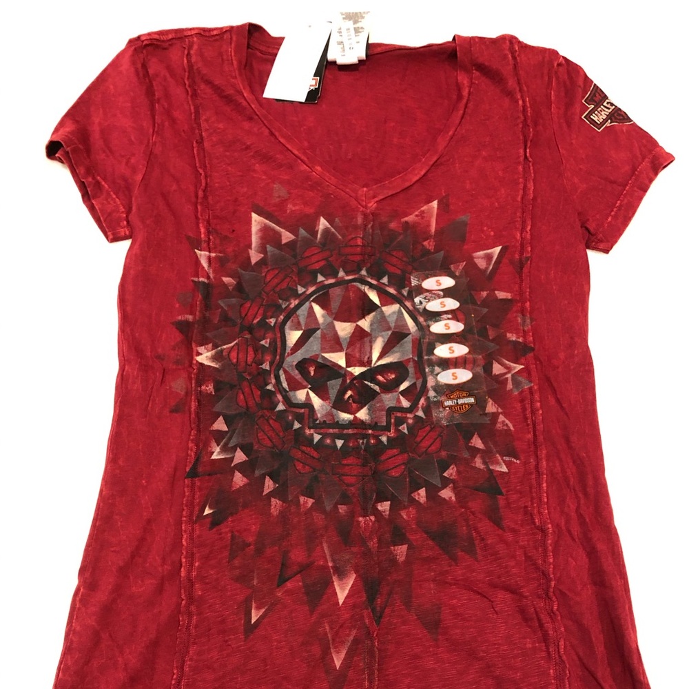 Maroon Harley Davidson V-neck
